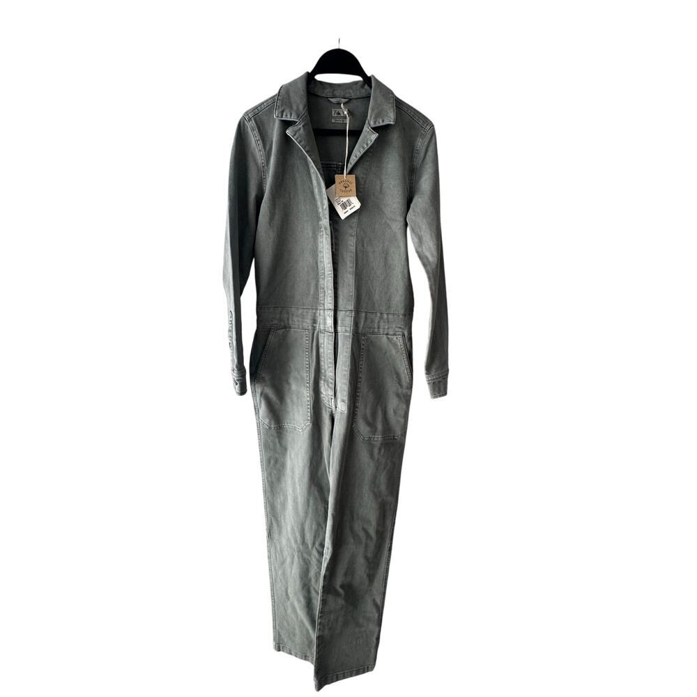 Faherty Overland Twill Jumpsuit Olive Green Organic Cotton XS NWT $228‎
